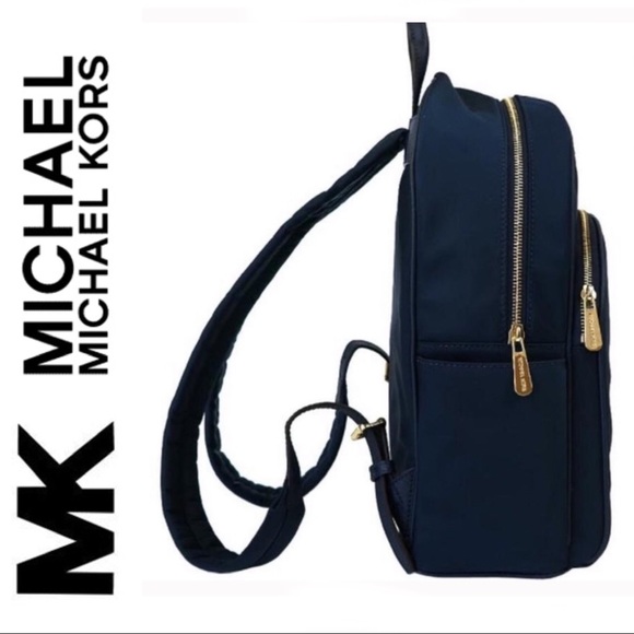 🆕 Navy Nylon Backpack MICHAEL KORS Jet Set Abbey - Picture 3 of 13